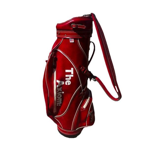 Vintage The Axiom Golf Bag Red Leather Palmer ProGroup Hot-Z USA Made Rare - Picture 2 of 9